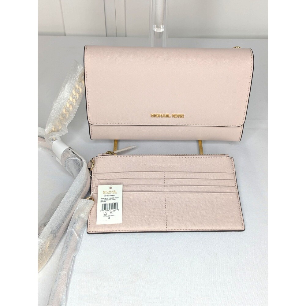 Michael Kors Jet Set Travel 3 in 1 Leather Crossbody - Powder Pink, NWT